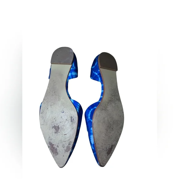 J Crew Tie Dye D'orsay Flats Blue Shoes Women Size 8 - Picture 8 of 8